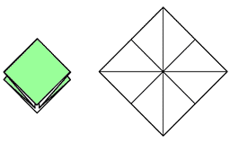 Базовые формы оригами: квадрат, двойной квадрат