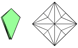 Базовые формы оригами: птица-1