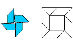 Базовые формы оригами: вертушка