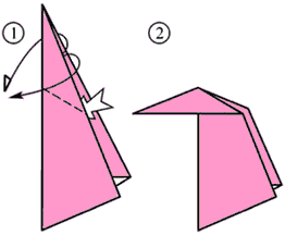 Приемы складывания в оригами: внешняя вывернутая складка