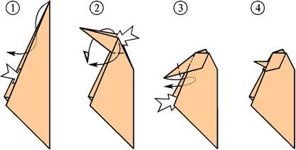 Приемы складывания в оригами: головы птиц
